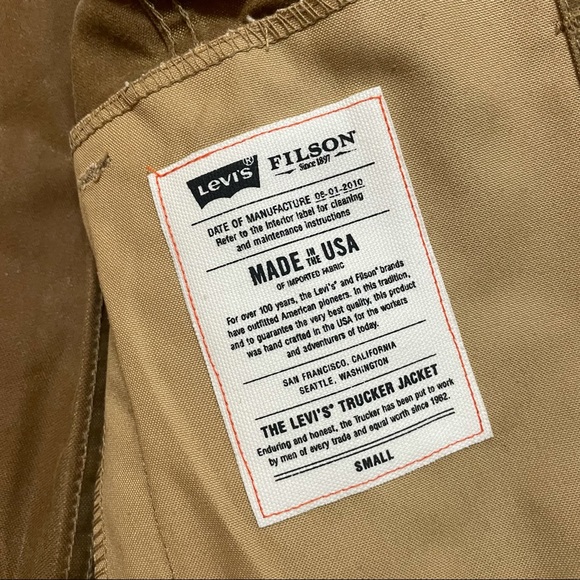 Filson x Levi's Tin Cloth Oil Trucker Jacket Sz S - Picture 8 of 15